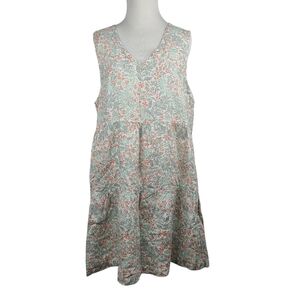 Joie 100% Linen Floral Sleeveless Tiered Dress Women's Size XL